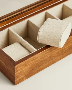 ZARA Home Wood And Linen Watch Box