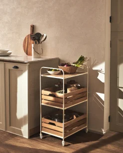 ZARA Home Wood And Metal Storage Cart