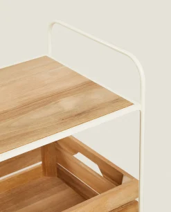 ZARA Home Wood And Metal Storage Cart