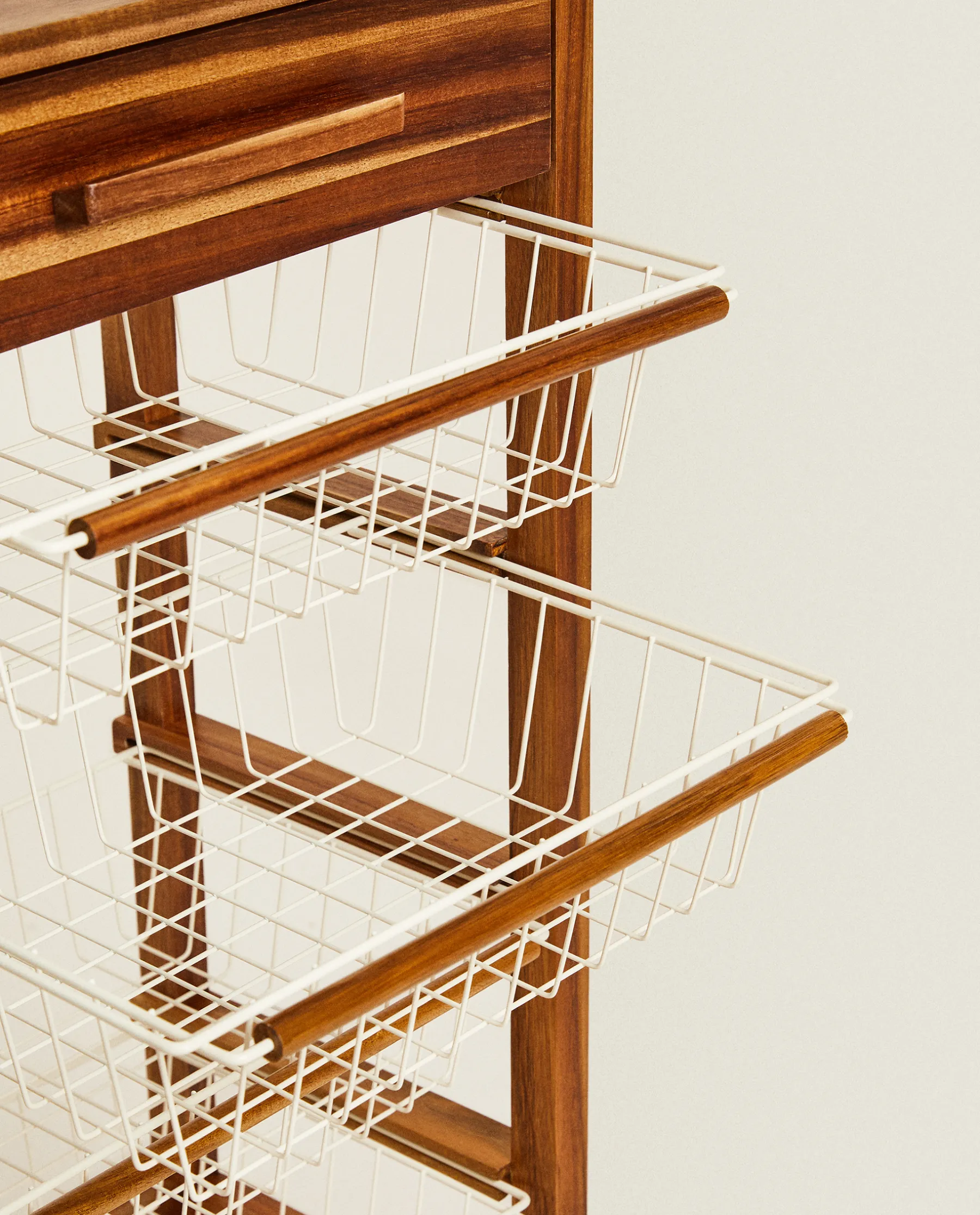 ZARA Home Wood And Metal Storage Furniture With Wheels