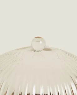 ZARA Home Wooden And Glass Cake Plate