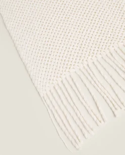 ZARA Home Woven Blanket With Fringing