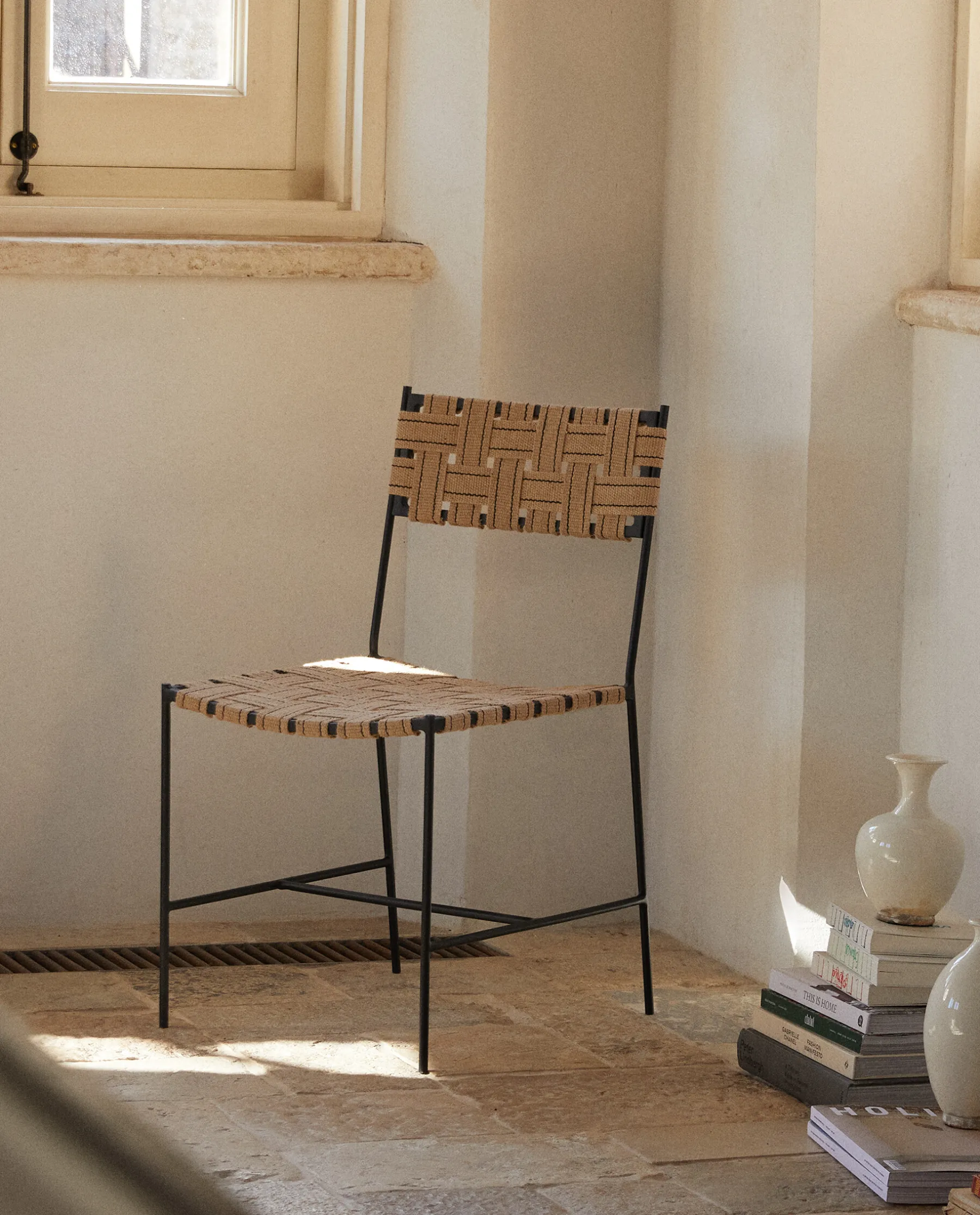 ZARA Home Woven Jute And Metal Chair