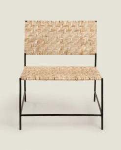 ZARA Home Woven Rattan Metal Chair