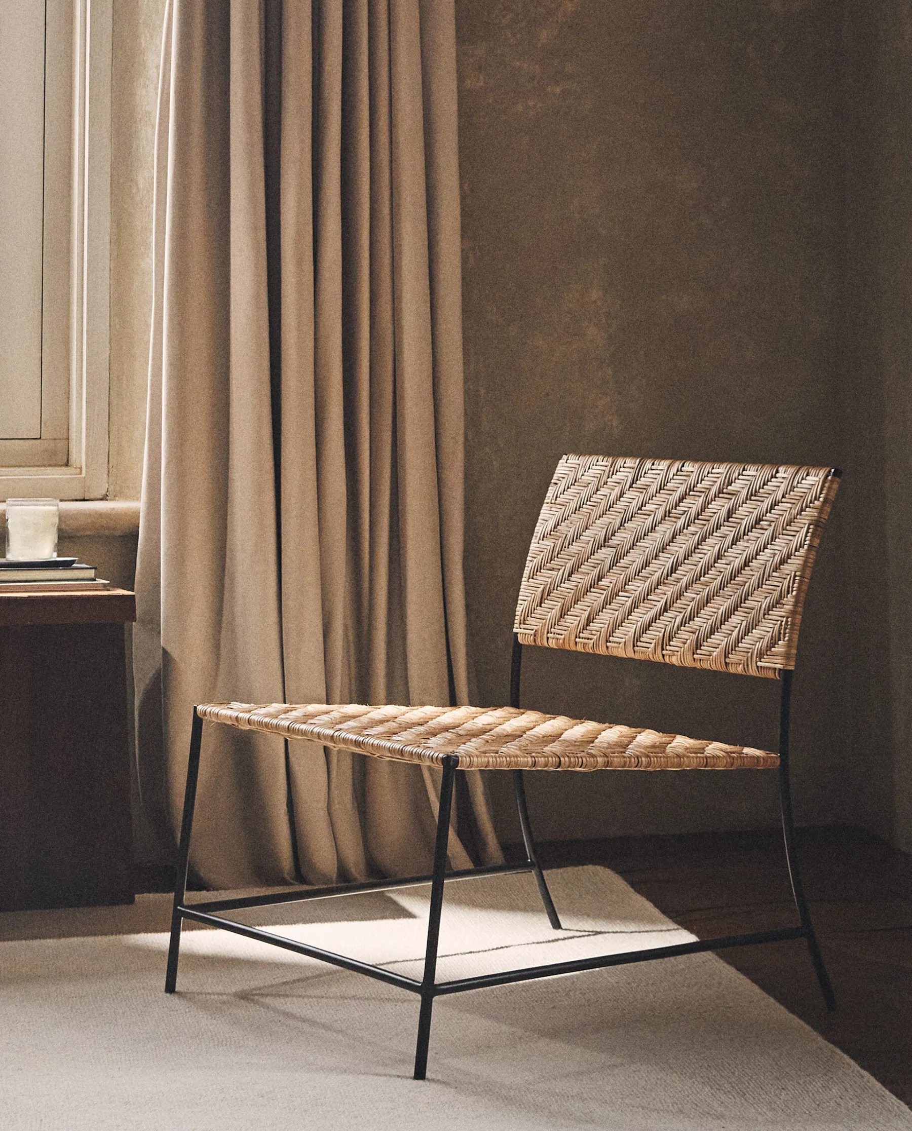 ZARA Home Woven Rattan Metal Chair